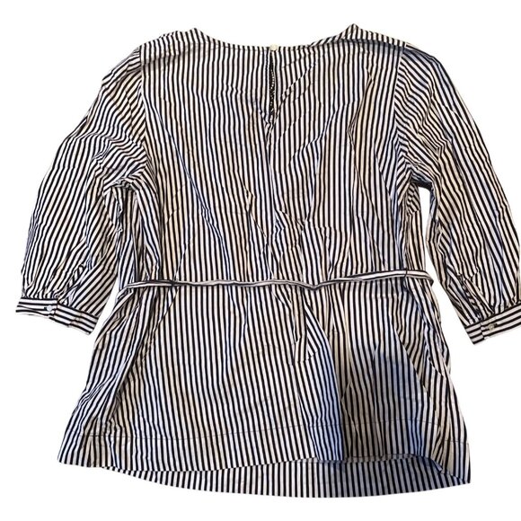 The Limited Womens Blouse 3/4 Sleeve Top Stripe Multicolor Lace Trim Size 1X - Picture 2 of 12